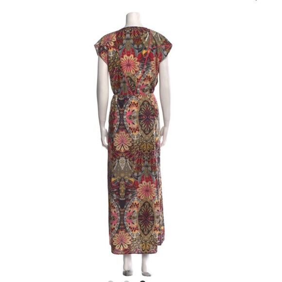 Sandro Womens Floral Print Tie Closure Maxi Dress Multi Colored Size 1 - Picture 3 of 16